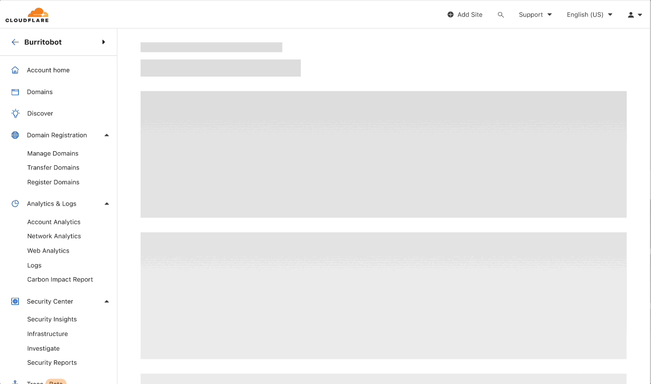 Account-level navigation structure update