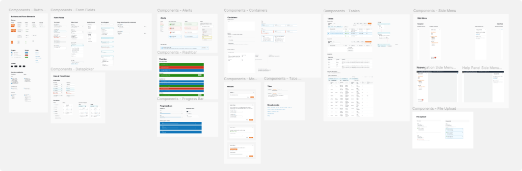 Rebuilt AWS component library including buttons, form fields, alerts, tables, and navigation