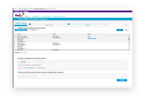 Legacy print online product screenshot of checkout
