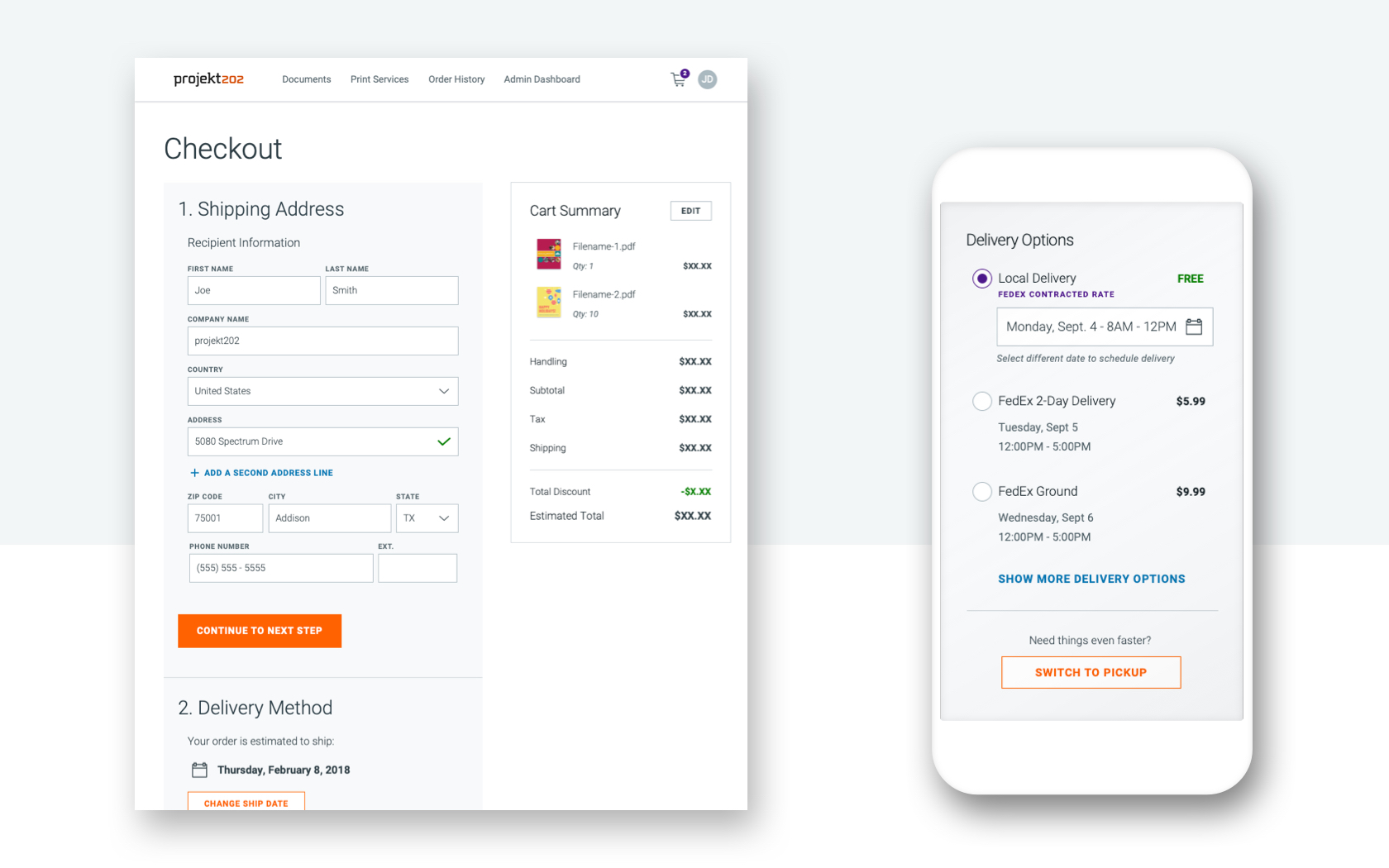 After print online product screenshot of checkout
