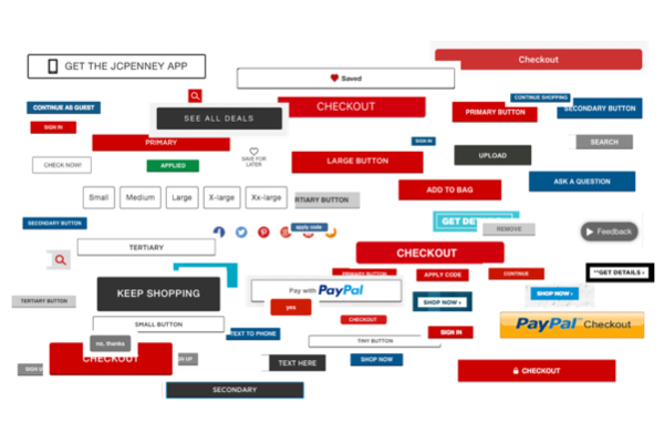 Numerous call to action buttons scrambled on the page