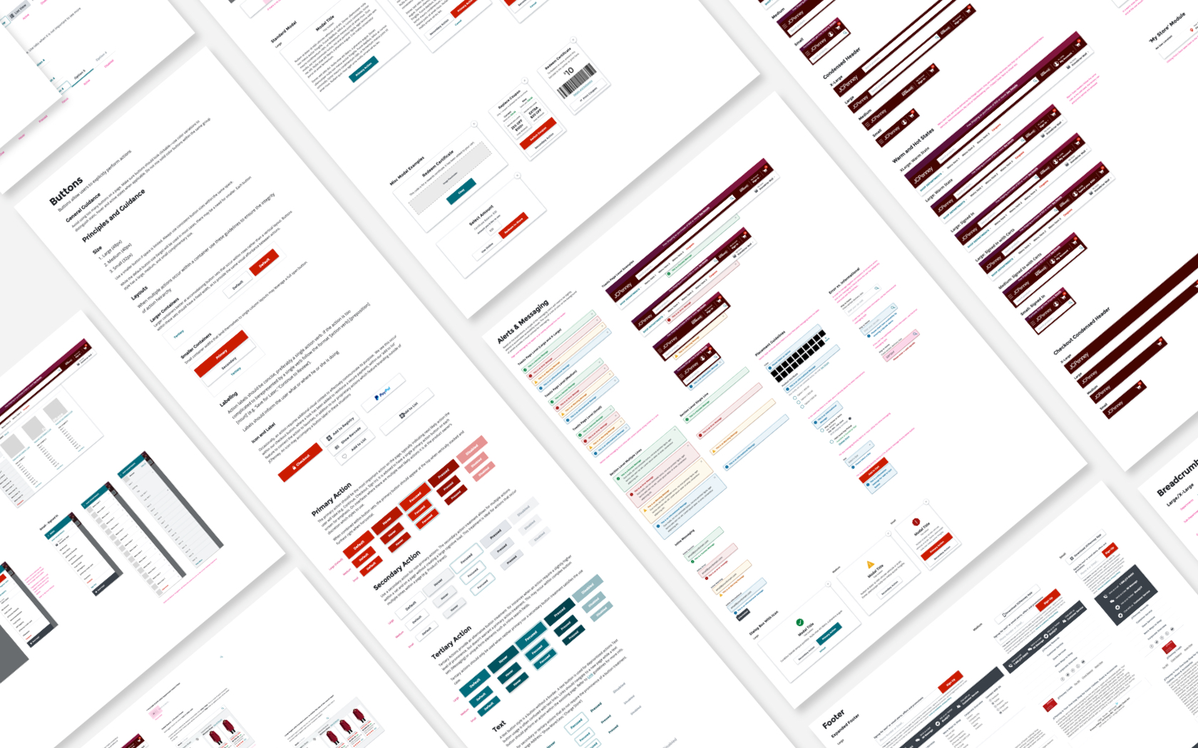 UI component documentation artboards